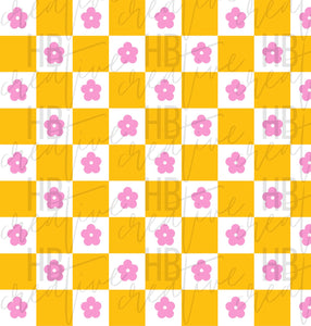 Checkered Yellow Floral