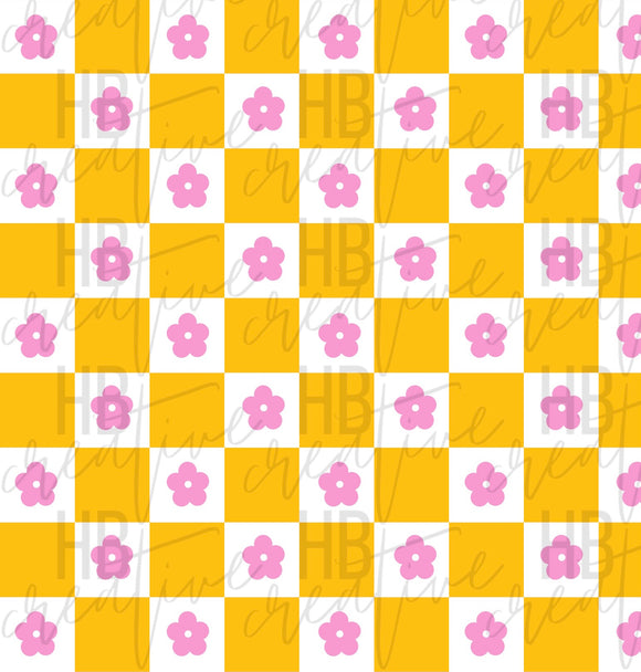 Checkered Yellow Floral