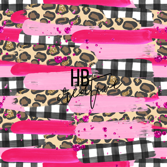 Pink, Leopard, & Plaid Brushstrokes