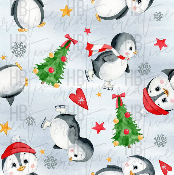 Christmas Skating Penguins