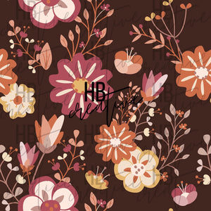 Brown Boho Floral