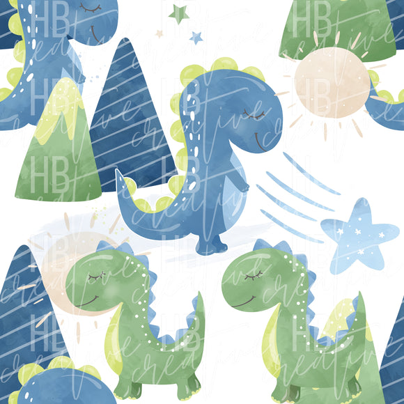 Blue & Green Dino