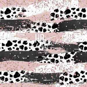 Pink/Black Cow Brushstrokes