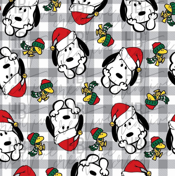 Snoopy and Woodstock Christmas Plaid