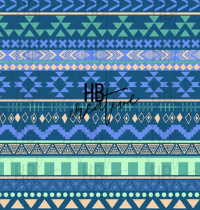 Aztec Stripes (blue, green, orange)