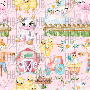 Farm Animals Pink