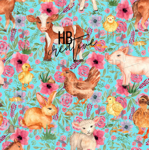 Farm Animals Floral