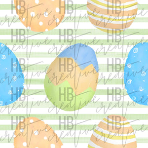 Watercolor Eggs and Stripes