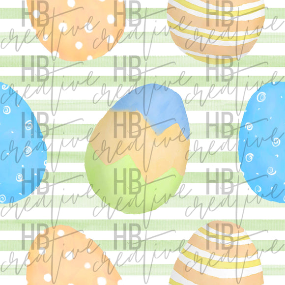 Watercolor Eggs and Stripes