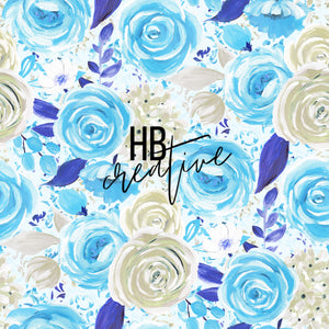 Blue Tan Floral