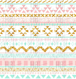 Aztec Stripes (pink, mint, gold)