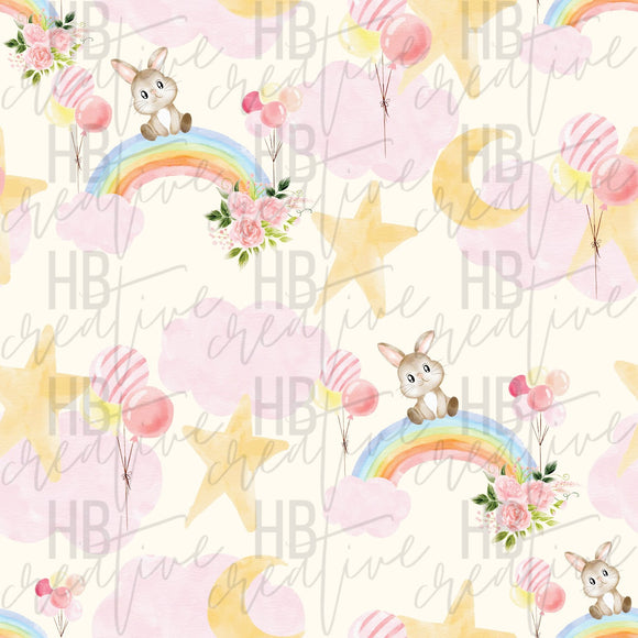 Floral Rainbow Bunnies